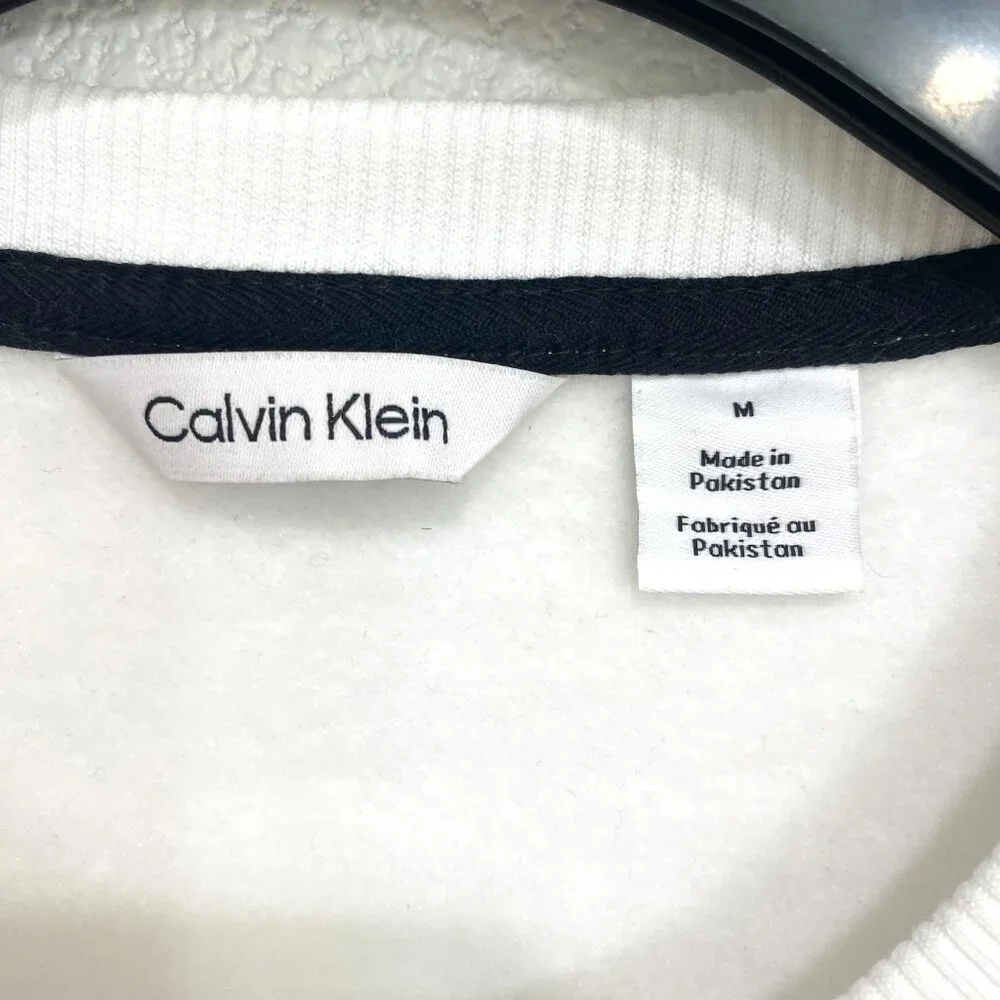 Calvin Klein white Cotton Crewneck Logo Pullover Sweatshirt Men's - Medium - Picture 4 of 5